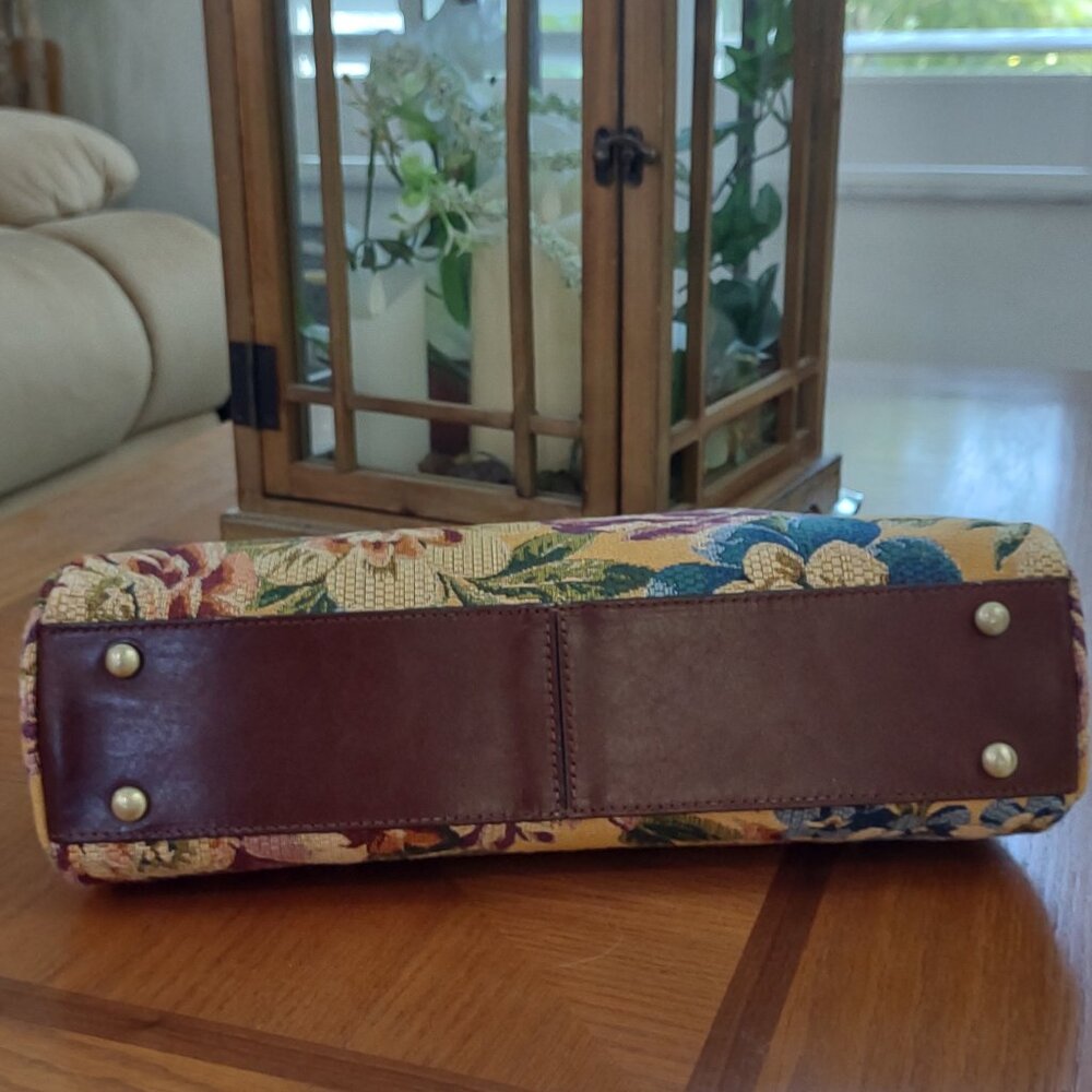 NEW Patricia Nash  Ferrara Frame Floral Woven Tapestry Satchel - Picture 7 of 12